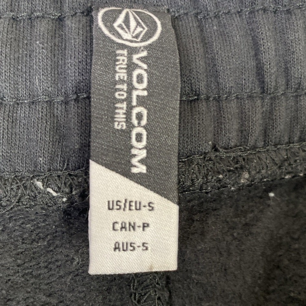 Volcom Sweatpants Mens Small Black Graphic Logo Joggers Skate Surf Casual - Picture 3 of 5